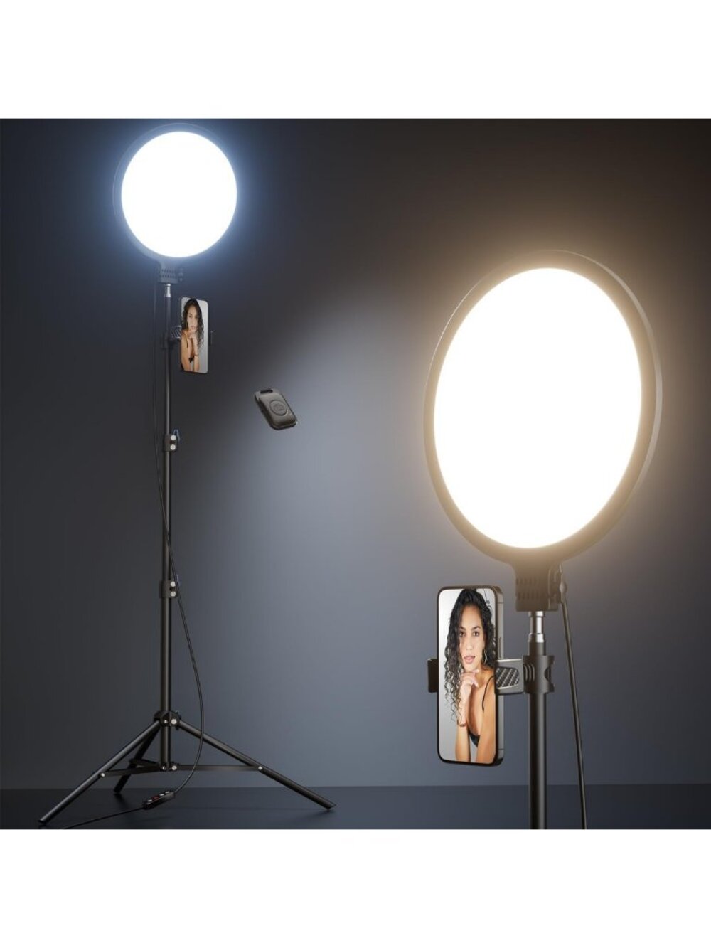 10.5" Dimmable LED Ring Light & 69" Tripod Stand for Video, Makeup, Live Stream